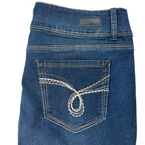 Angels Forever Young Curvy Skinny Jeans Blue Medium Wash Size 12 Embroidered